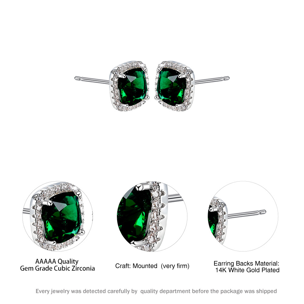 Fashion Geometric Copper Inlay Zircon Ear Studs 1 Pair