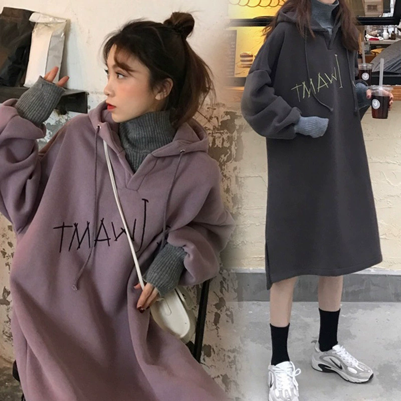 Осеннее платье для беременных 2023 Новые свободные жилеты, модные осенне-зимние жилеты на флисовой подкладке в западном стиле, юбка