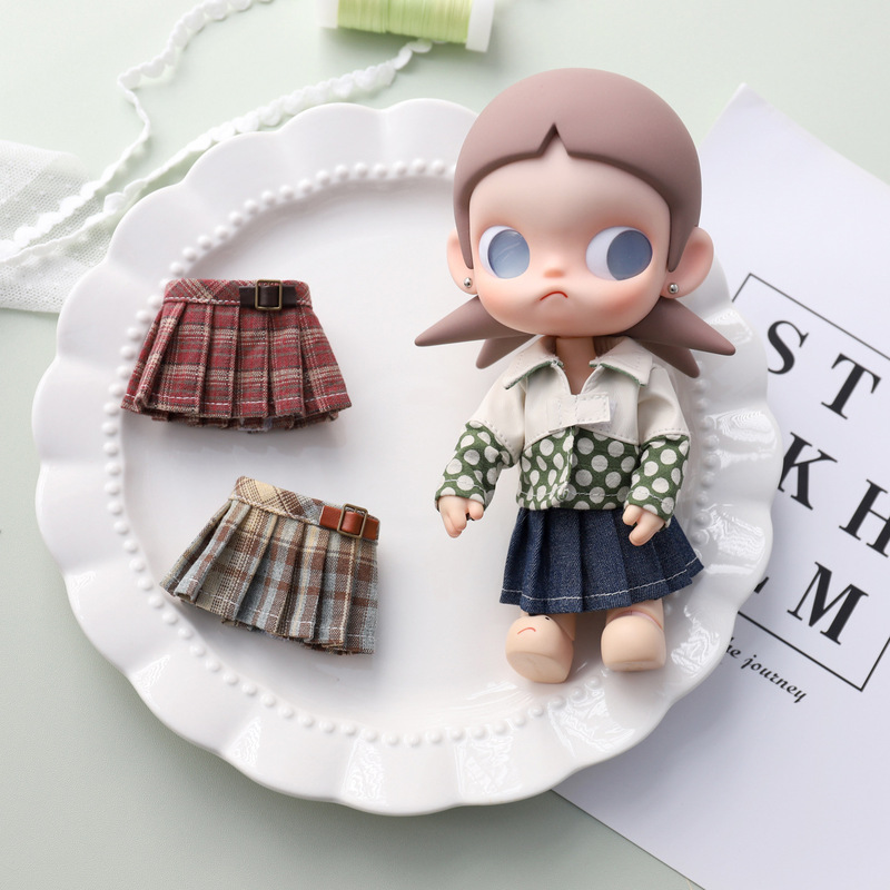 Zsiga Skirt 10cm Doll Spring and Summer Fresh Plaid Pleated Skirt Wholesale 6-Point Bjd Cotton Short Skirt Zsiga Skirt 10cm Doll Spring and Summer Fresh Plaid Pleated Skirt Wholesale 6-Point Bjd Cotton Short Skirt