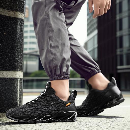 Zapatos de cuchilla transfronterizos de escala de pescado primavera 2025 nuevos zapatos de tela de malla de gimnasio zapatos de deporte transpirables zapatos de carrera