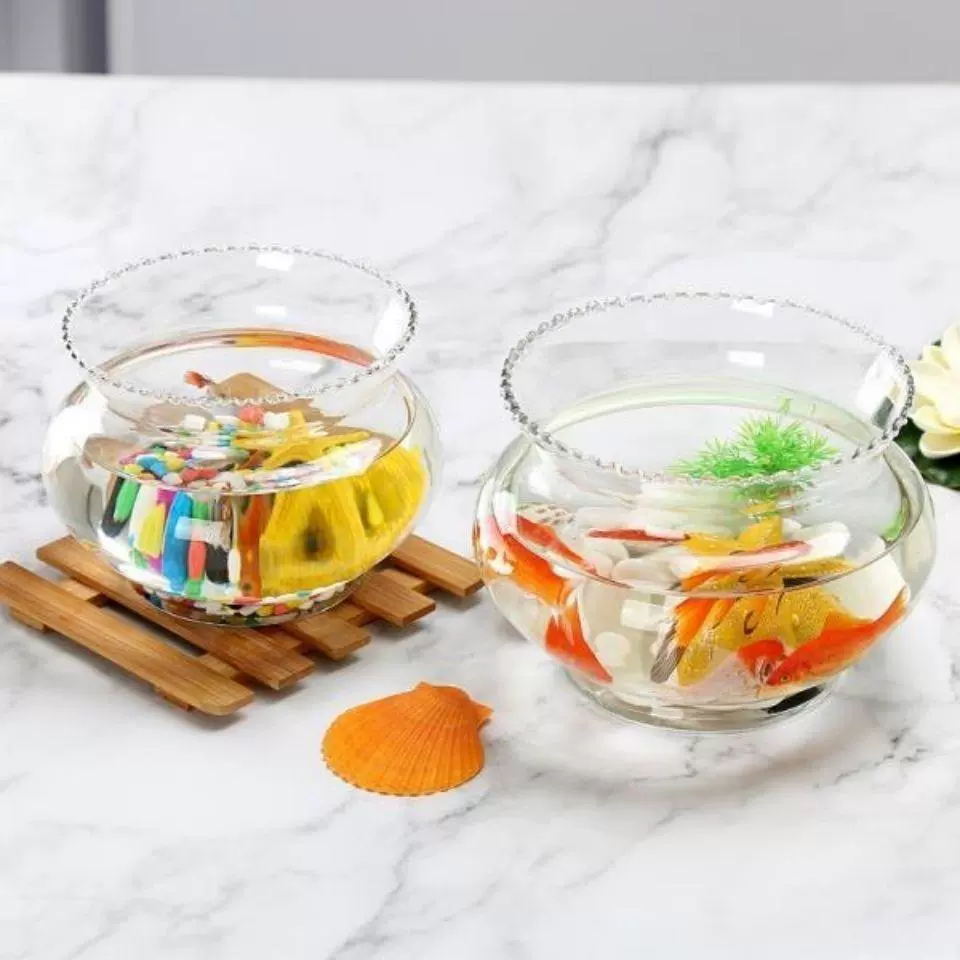 Мини-маленький настольный кружевной цилиндр офисный аквариум с золотыми рыбками гидропонный зеленый укроп супер белый стеклянный круглый кружевной ландшафтный цилиндр