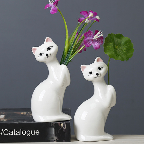 Wholesale cross-border e-commerce creative Nordic ceramic vase ornaments living room home decoration desktop mini flower dryer