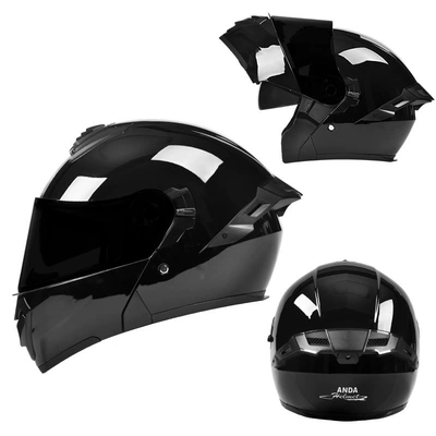 Motorcycle Safety Supplies — Electric Motorcycle Helmet Men's and - bright-black-3c-certification-class-a-black-tea-mirror-free-high-definition-mirror-m-suitable-for-head-circumference-57-58
