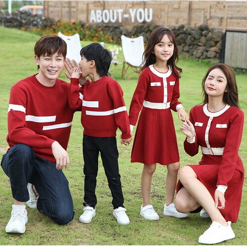 Parent-child set sweater, autumn and winter, thick, stylish knitwear, for a family of three or four, couple set, mother and daughter dress