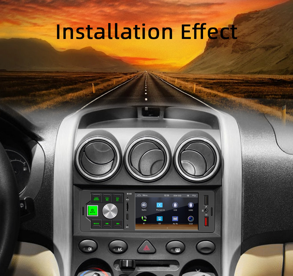 4.1inch Single-DIN Wired CarPlay Car MP5 Player Bluetooth Reversing Car Center Console Radio 12V