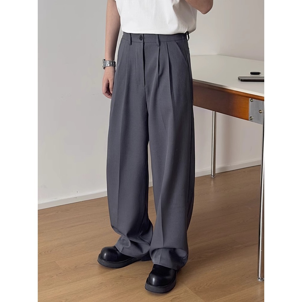 Straight Casual Pants Men's High-end Sense Loose Wide-leg Pants Spring and Autumn New All-match Business Suit Pants