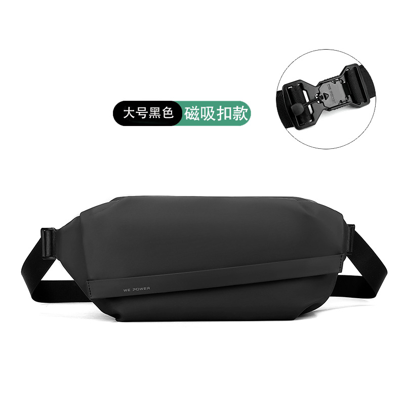 WEPOWER nuevos hombres bolsa de pecho bolsa de mensajero de hombro casual multifuncional de gran capacidad de succión magnética hebilla bolsa de cintura