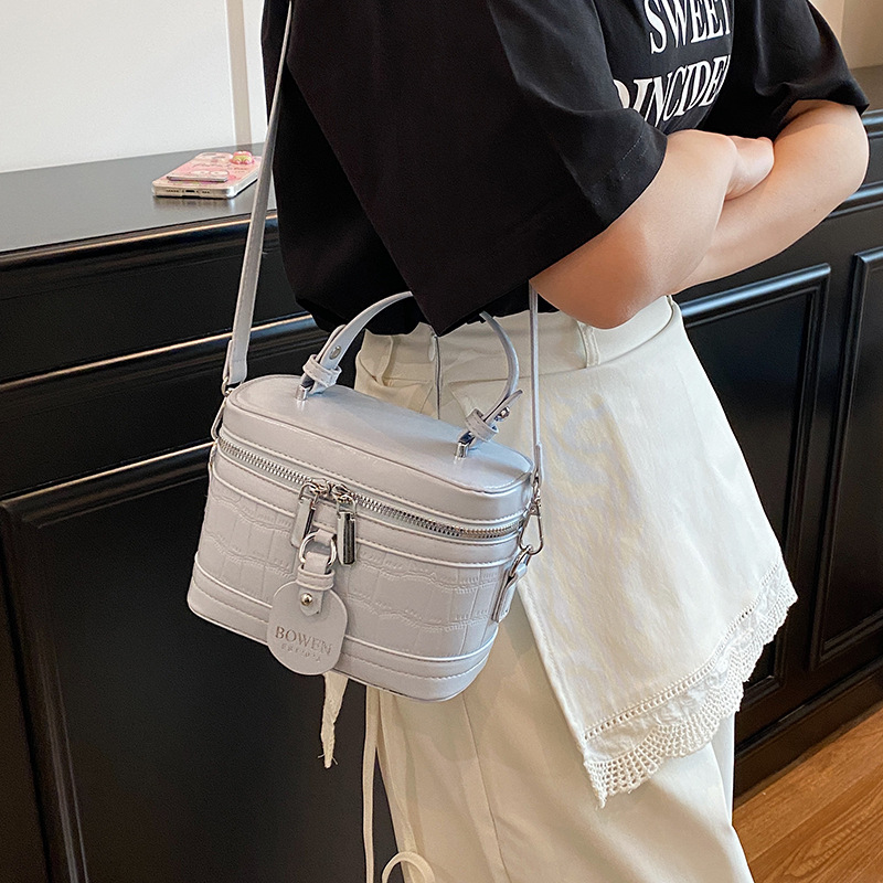 Bolso de textura transfronteriza 2025 primavera nuevo bolso femenino personalizado bolso de hombro con patrón de piedra bolso de mensajero de color de contraste de moda