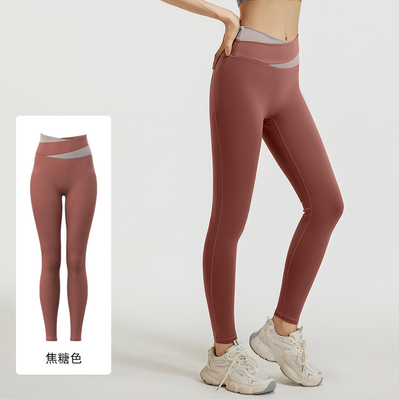 Juyitang Yoga Traje femenino desnudo de cintura alta sin costuras Traje deportivo de levantamiento de cadera femenino Ropa de fitness transpirable