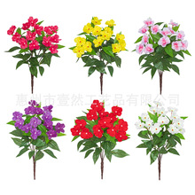 跨境亚马逊热销人造杜鹃花户外室内凤仙花仿真花装饰婚礼花束假花