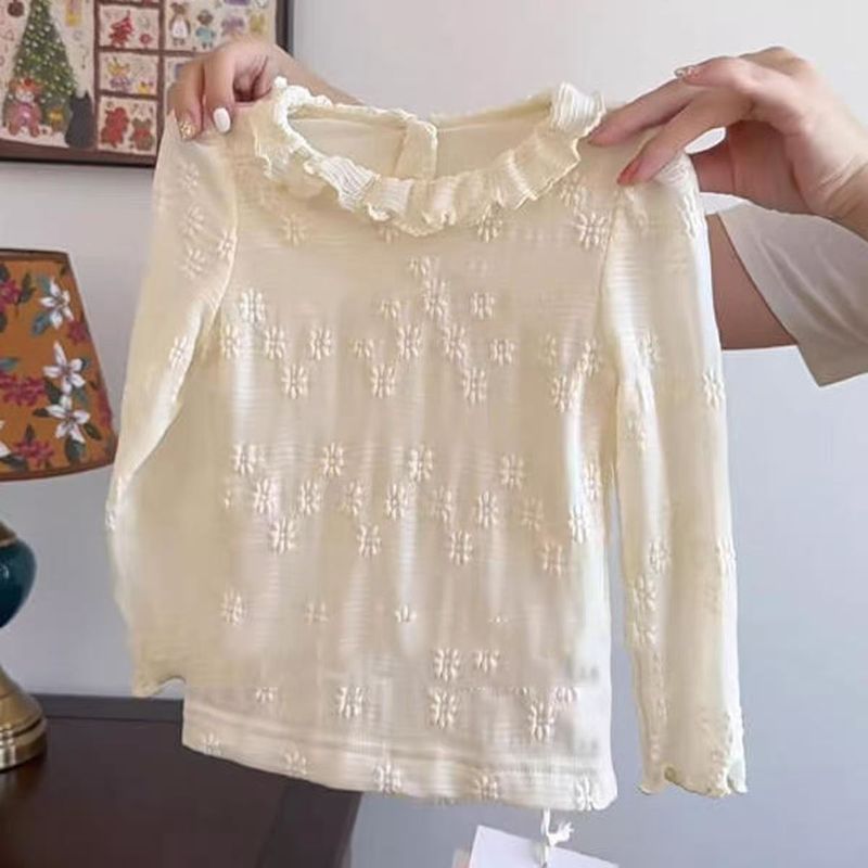 女童秋季套装2025新款女宝宝韩系花边领衬衫针织背心碎花防蚊裤潮|undefined