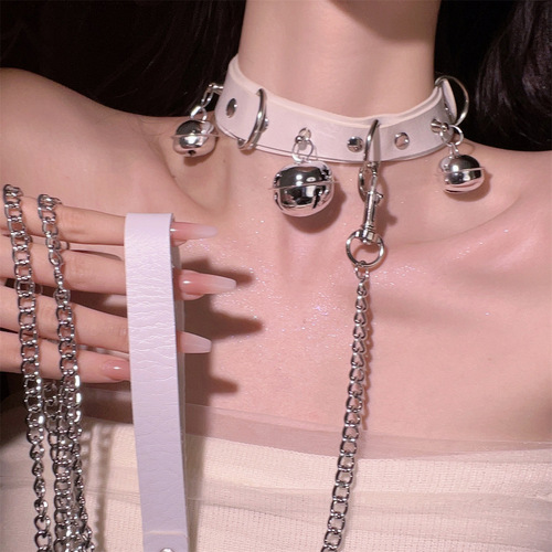 Bell collar female m necklace traction rope neck necklace neck belt people wear choker fun sm Christmas rattle