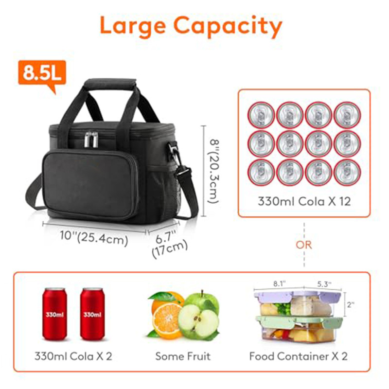 Amazon hot sale bolsa de almuerzo aislante caja de almuerzo suave refrigeración bolsa de mano puede ser portátil