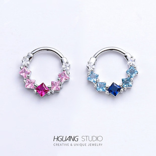 1.2mm coarse copper plated real gold color retaining micro inlaid zircon earrings open adjustable color matching nose ring earrings ear bone ring