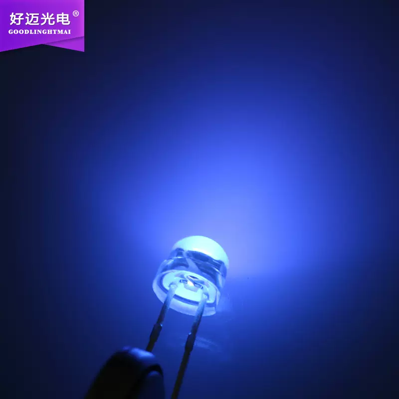 F5MM草帽高亮UV紫外光365nmLED消毒除臭氧固化灭蚊紫光灯珠现货