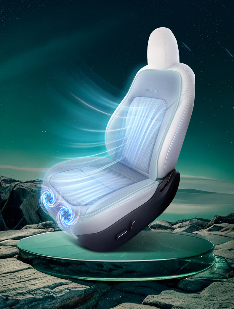 Car Summer Cooling Seat Cushion Noise Reduction Tech Dual-Turbine Ventilation