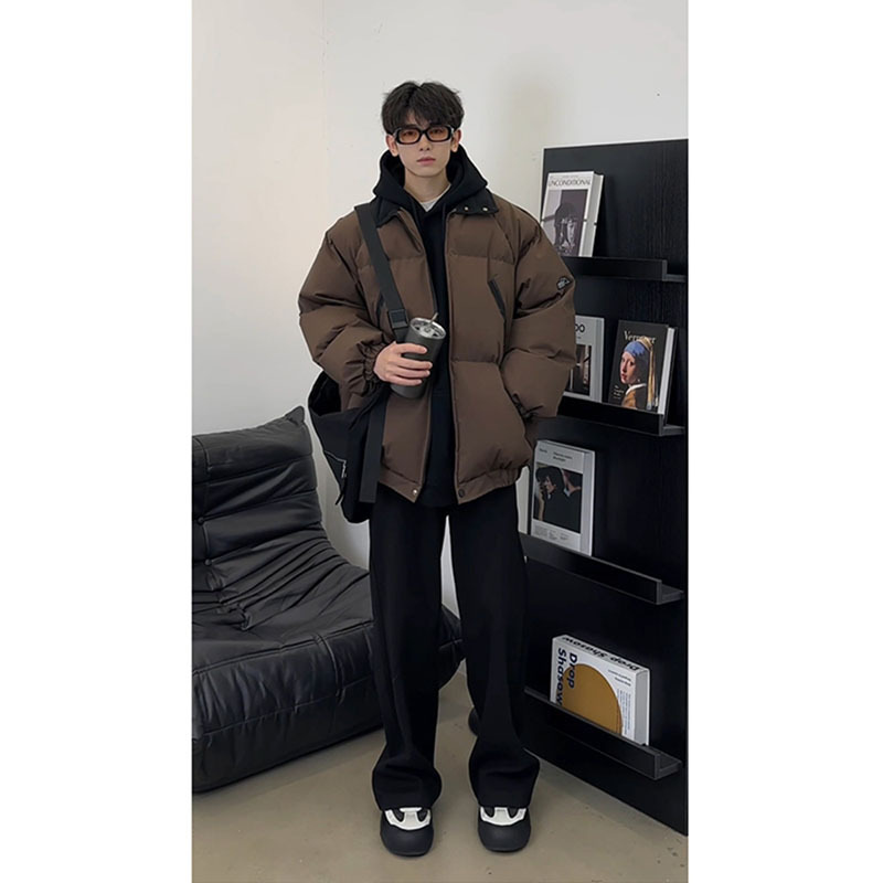 커피 툴링 MAILLARD 코튼 패딩 재킷 남성용 겨울 수직 칼라 한국식 웨어 빵 세트 미국식 두꺼운 재킷