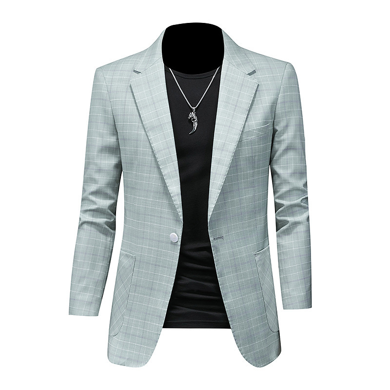 New men's casual suit plus size Korean style slim fit suit jacket men's fashionable handsome bright color small suit single West