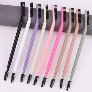 Single Double Head Brush Eyelash Roll Black Eyebrow Brush White Eyelash Brush Spiral Brush Eye Makeup Brush in stock Cross Border