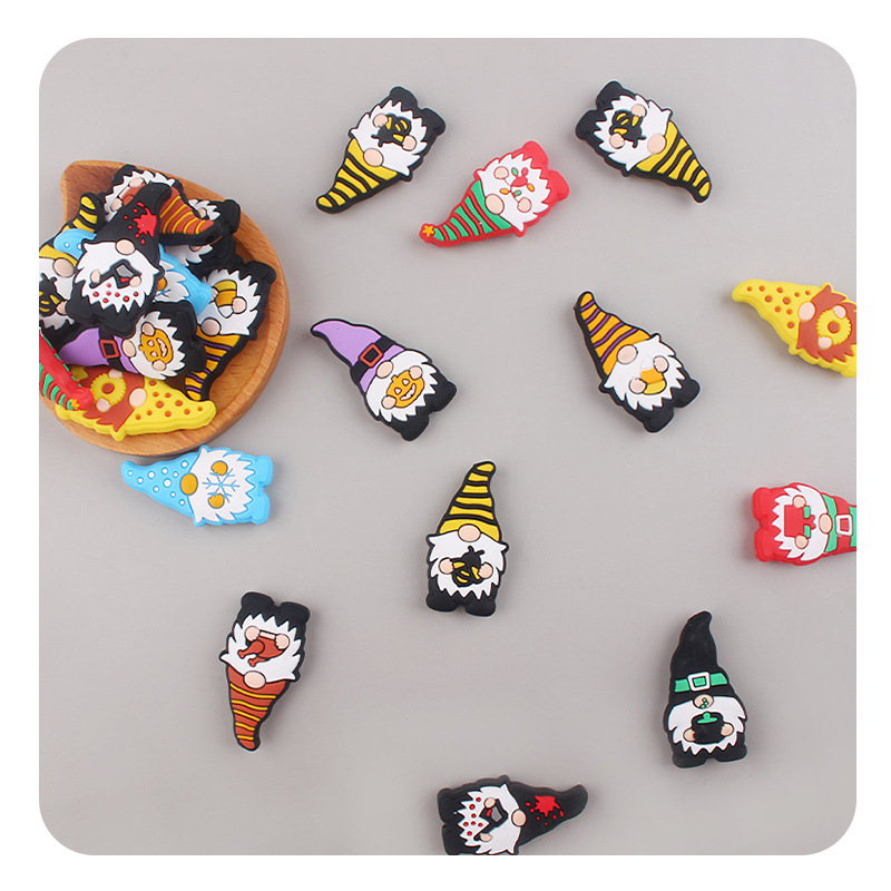 Amazon nuevo bebé caricatura Santa Claus dientes molares joyería creativa DIY accesorios de cadena de tetas