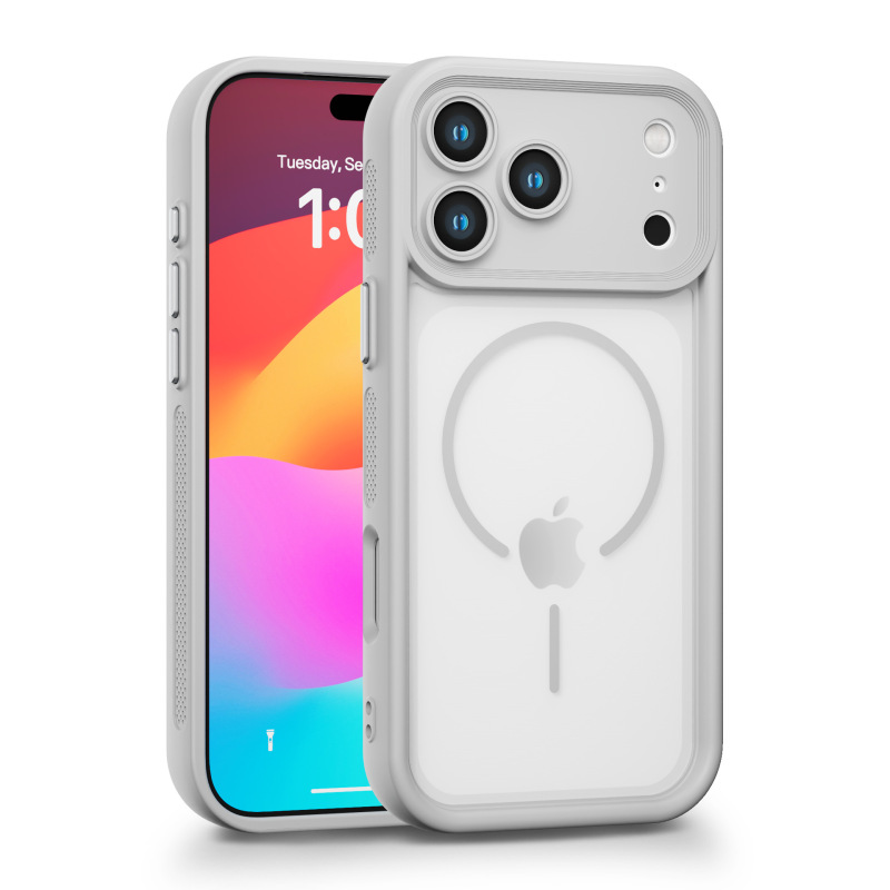 iPhone17air 携帯電話ケース 15 ツーインワン磁気 Apple 16 電気メッキキー PC 落下防止および放熱携帯電話ケース|undefined