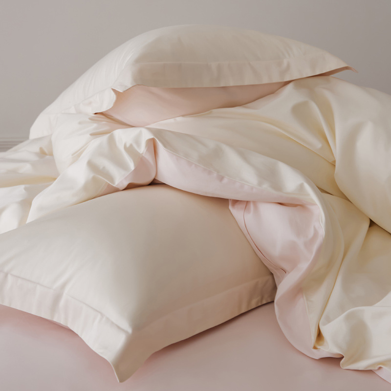 Pure Cotton Bedding Set High End Four Piece Solid Colour Bedding_voghion.com