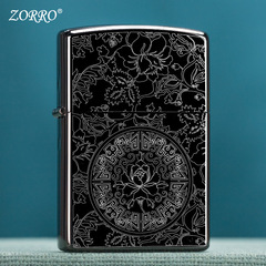 ZORRO/佐羅黑冰撒旦戰歌火機收藏贈禮的排面選擇圖案可定任意圖案