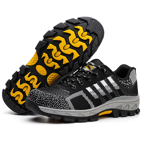 Cross-border wholesale summer breathable fly-woven labor protection shoes, anti-smash and anti-puncture work shoes, wear-resistant lightweight safety shoes