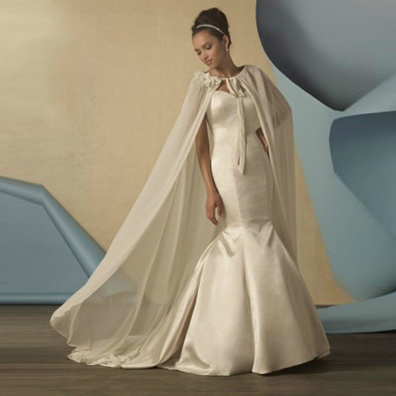 Shiffon long trench coat for bride
