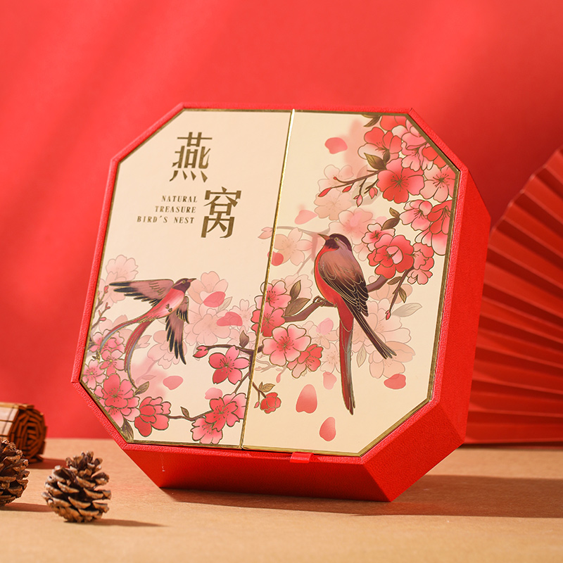 Caja de nido de pájaro, caja de regalo, caja de cartón, caja de regalo de doble puerta abierta, caja redonda, caja octogonal, bolsa de papel de 100 gramos