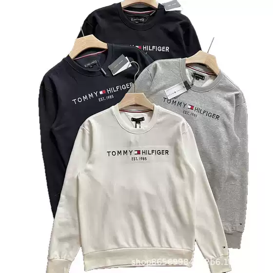 Tommy Round-Neck Sweatshirt Casual Base Shirt Cross-Border Supply Tommy Embroidered Men's Jacket Long-Sleeve Sweatshirt Autumn and Winter