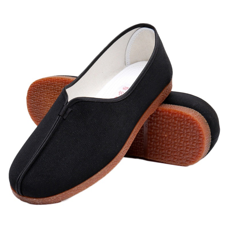 Old Beijing round mouth cloth shoes men's beef tendon soles middle-aged and elderly single shoes performance black cloth shoes tai chi kung fu sprinkling shoes wholesale