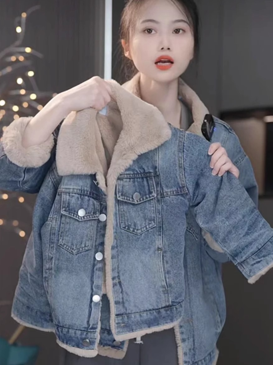 Niñas invierno abrigo vaquín de terciopelo suelto para bebés 2025 nueva chaqueta de invierno gruesa moda coreana