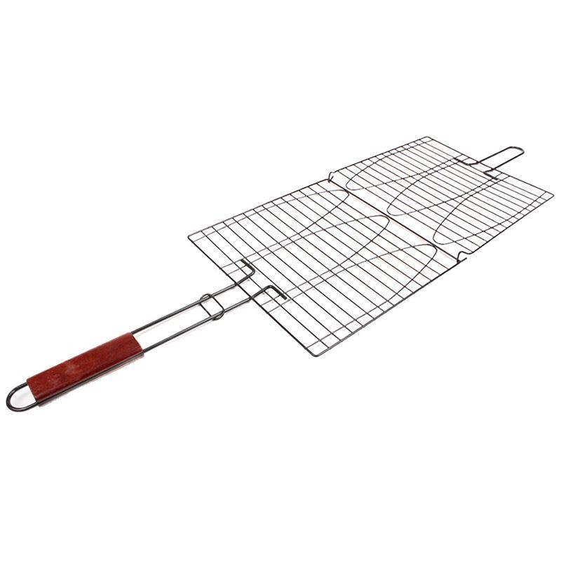 Directo de fábrica barbacoa tres Red de pescado negro Red de barbacoa al aire libre clip de barbacoa antiadherente cesta para hornear
