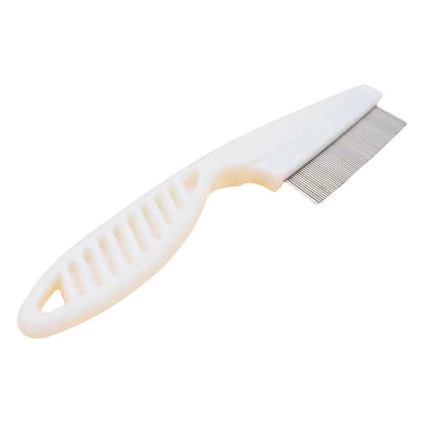 Pet flea removal steel needle comb new flat monochrome non-slip cat flea removal comb pet supplies spot wholesale