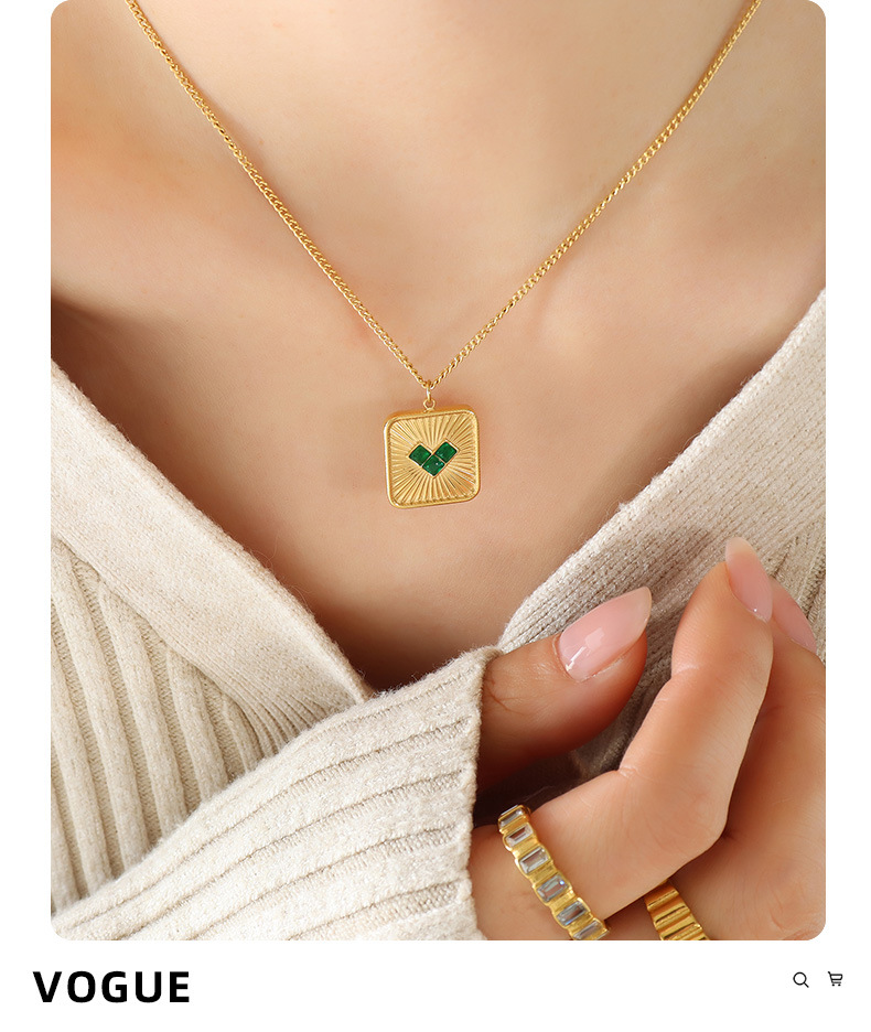 Fashion Heart Shape Titanium Steel Plating Zircon Earrings Necklace