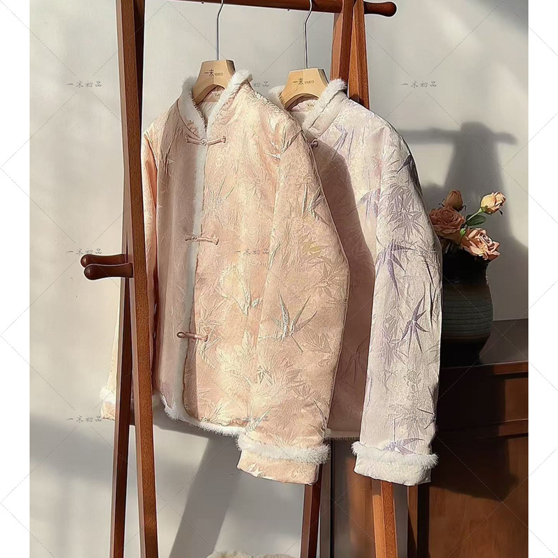 5475 "Rain Falls over Chang'An" Original Chinese Style Warm White Duck down Jacquard Jacket down Coat for Women 5475 "Rain Falls over Chang'An" Original Chinese Style Warm White Duck down Jacquard Jacket down Coat for Women