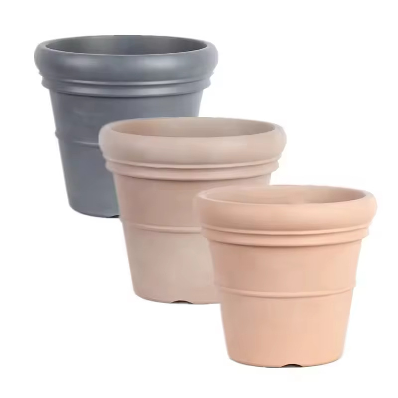 厂家直销新款加厚仿陶花盆米兰加厚桌面盆栽绿植绿萝三角梅塑料花