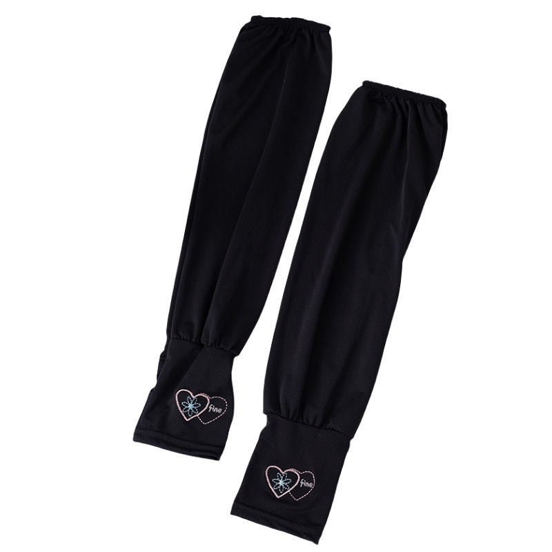 사랑 자수 여성의 느슨한 아이스 실크 선 스크린 소매 여름 여행 모든 경기 안티 자외선 운전 사이클링 소매