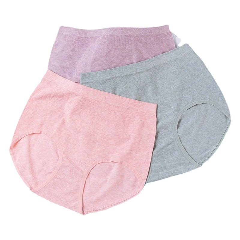 Осенне-зимнее однотонное хлопковое нижнее белье, женское суперэластичное нижнее белье со средней талией типа A, бесшовные трусы большого размера для полных сестер, нижнее белье для мамы