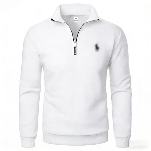New Ribbed Pits Composite Super Soft 460g Collar Semi-Pull Key Sweatshirt with Fleece Large European Size
