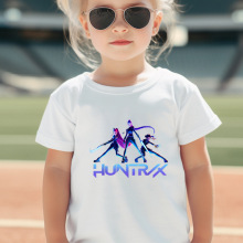 KPOP HUNTRX韩国跨境热销猎魔女团周边精梳棉短袖中小儿童T恤0906