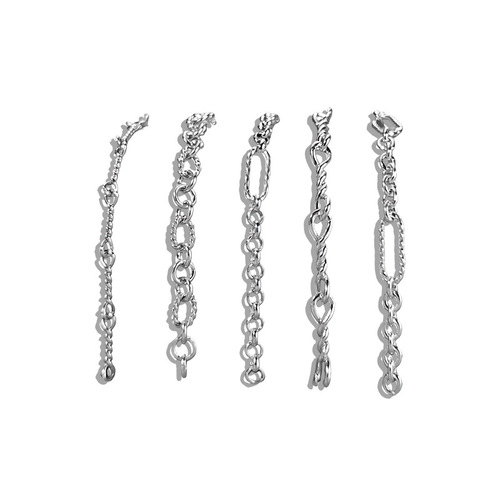 S925 sterling silver semi-finished woven chain wholesale twisted cross twisted wire long cross 80C cross