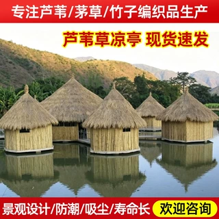 定制批发庭院茶餐厅户外伞顶 户外芦苇草凉亭风景厅海滩户外伞顶