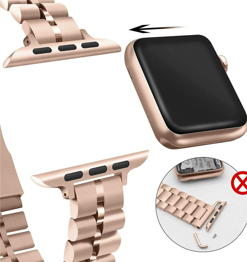 Применимый браслет для Apple Watch iWATCH654321 поколения из нержавеющей стали, полукруглая полоска со стеклянными бусинами, талия SE Xiaoman 14M