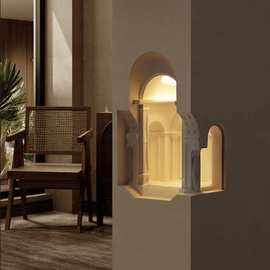 嵌入式佛罗伦萨转角壁灯墙角感应氛围灯宫殿香薰石膏灯卧室床头灯