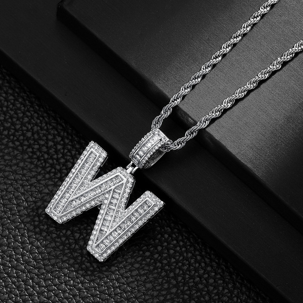 Hip-hop cross-border colgante de letras azúcar de cristal collar de zircon explosión ins joyería personalizada nicho diseño colgante para hombres y mujeres