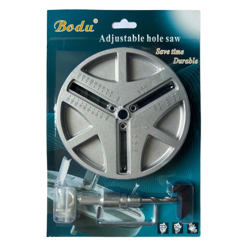 Abrelatas de agujero ajustable de tres garras abridor de agujero de carpintería Placa de aluminio de plástico de yeso de madera herramienta de perforación Taladro