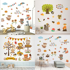 Cross-border supply of various squirrel bear cloud wall stickers living room bedroom children's room decorative wall sticker KSR-15