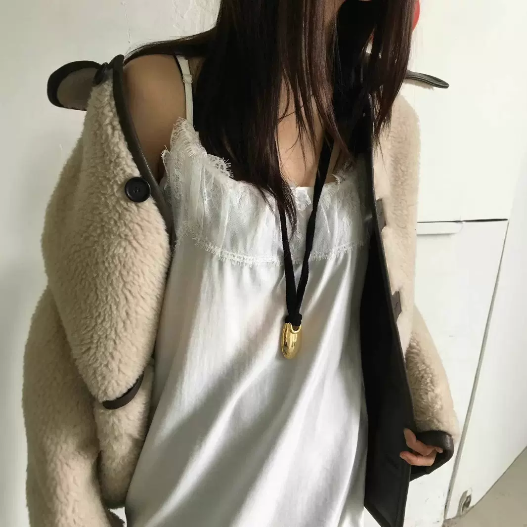 现货 白色蕾丝拼接连衣裙2025夏季韩系东大门款叠穿吊带裙breat*e